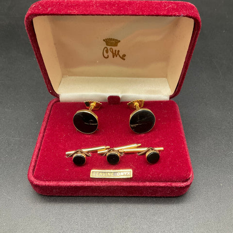Pierre Cardin Swank Vintage Men's Jewelry Lot Onyx Tigereye Cufflinks Tie Clips