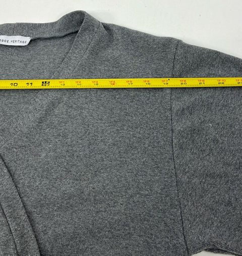 Women's Legoe. Grey Ribbed Knit Maternity Wrap Longline Sweater - Size 1