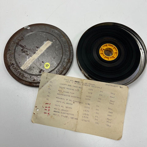 Vintage 1970s MSU Basketball Tulane Football Sports 16mm Film Reel Kodak Can