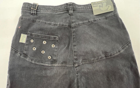 Vintage Y2K Disney Mickey Mouse Women's Faded Black Mesh Grommet Jeans Size 4