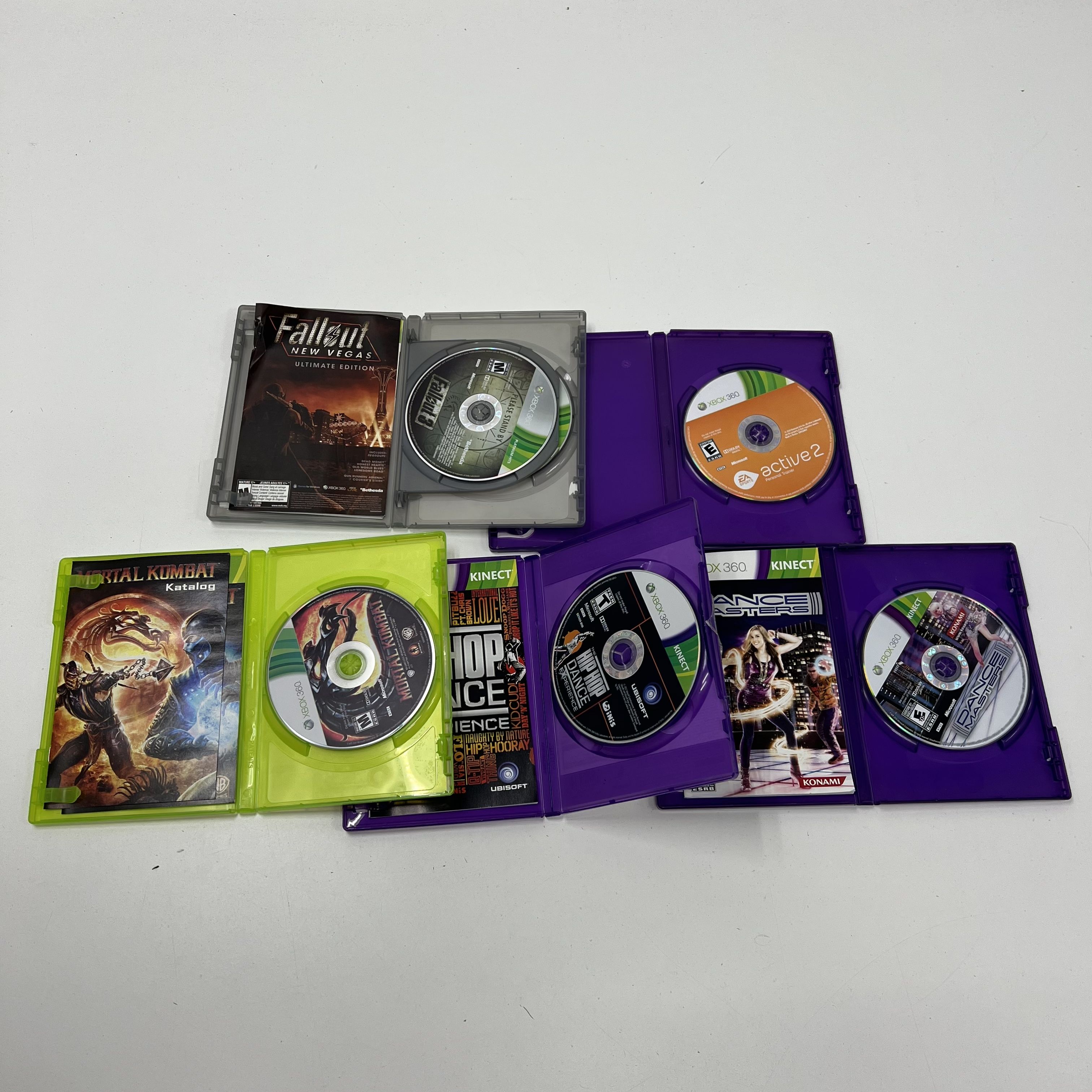 Lot of XBOX 360 Games Untested Lot of 5 Dance Oblivion Fallout 3 Mortal Kombat