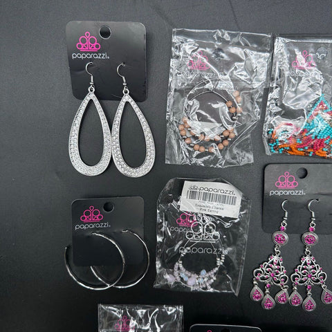 Paparazzi Fashion Costume Jewelry Lot 25+ Pieces Necklaces Earrings Bracelets