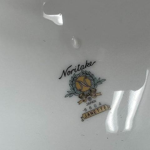 Vintage Noritake Janette 6604 Dinner Plate Set 10 Piece Platinum Trim