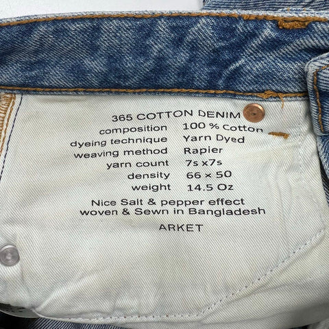 Arket Women's Blue W003 365 Cotton Denim Straight Leg Jeans Size 25