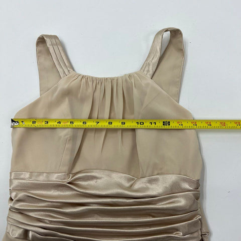 NWT David's Bridal Women's F12732 Dress Gown Champagne Bridesmaid Formal Sz 10