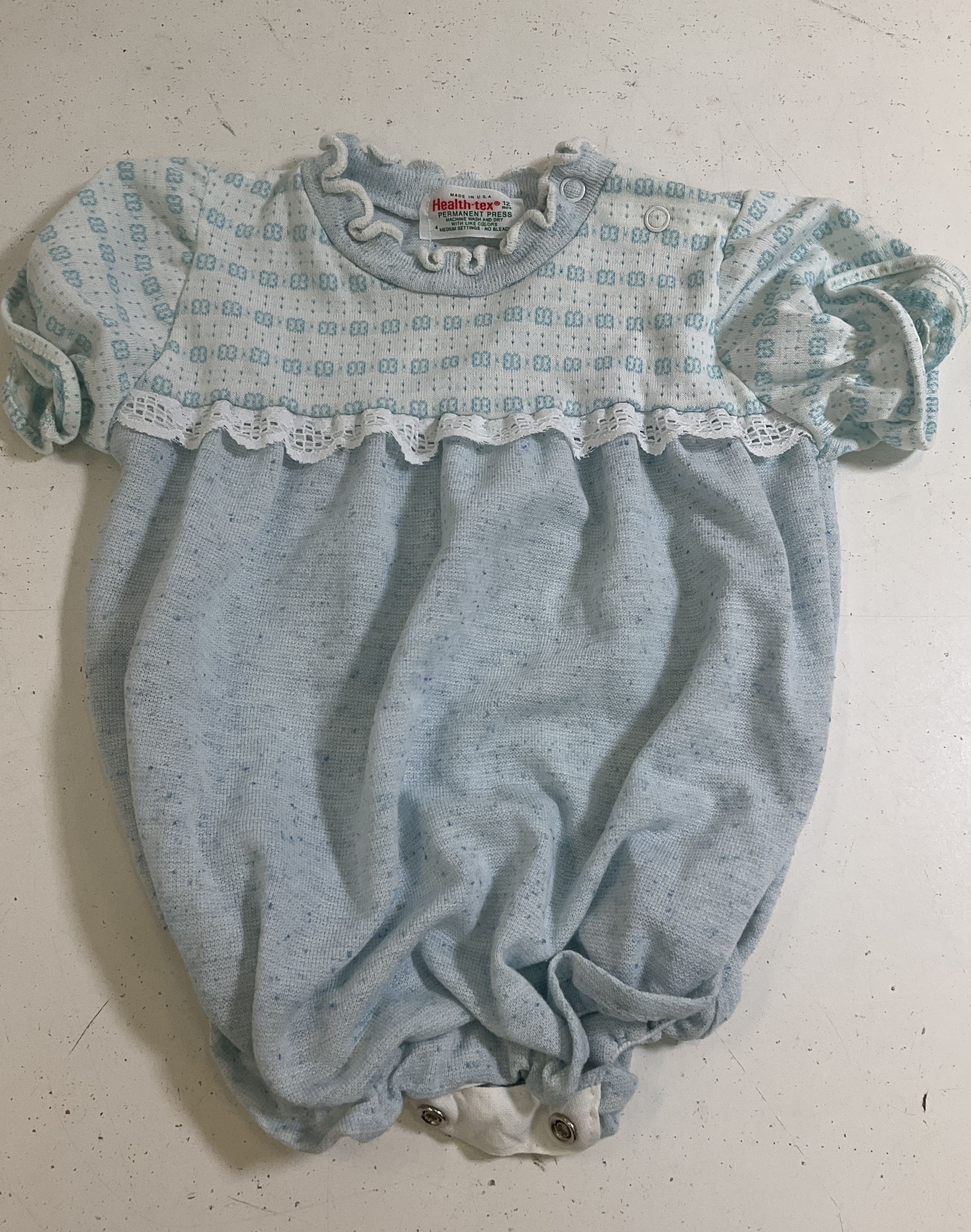 Vintage 80s Mixed Brand Boys Baby Clothes Lot 5pc USA Romper Sleeper NB 12M