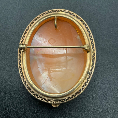Vintage Rolyn R Inc 12K Gold Filled Carved Shell Cameo Brooch 8.06g