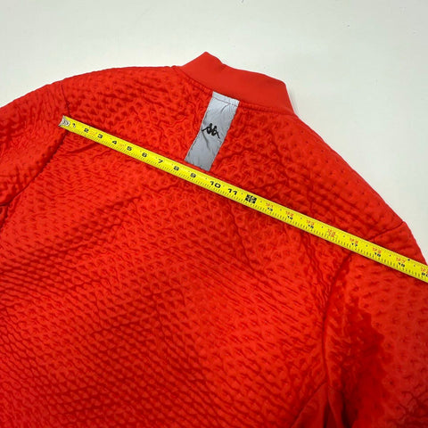 Kappa Men's Red Quilted Bomber Jacket Full Zip Reflective Lightweight Sz XL