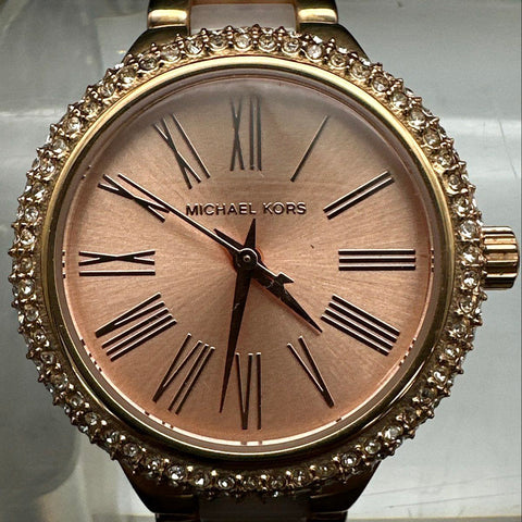 Michael Kors Watches Lot of 2 MK-5145 Chronograph & Rose Gold Tone Crystal