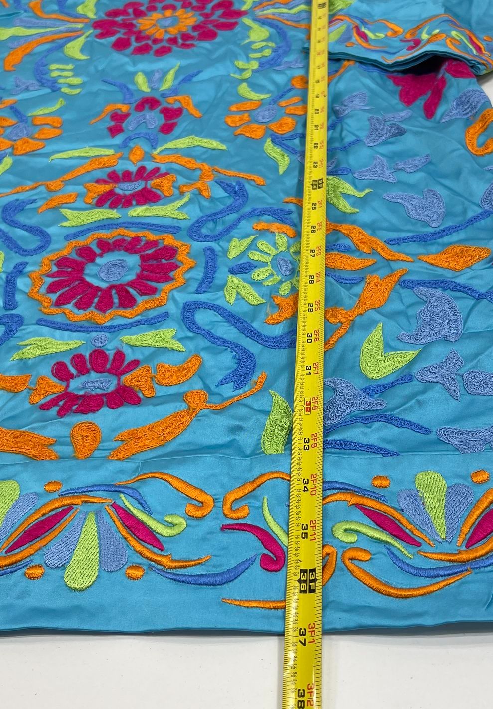 NWT Women's Gretchen Scott Blue Embroidered Polyester Side Zip Dress Size Small