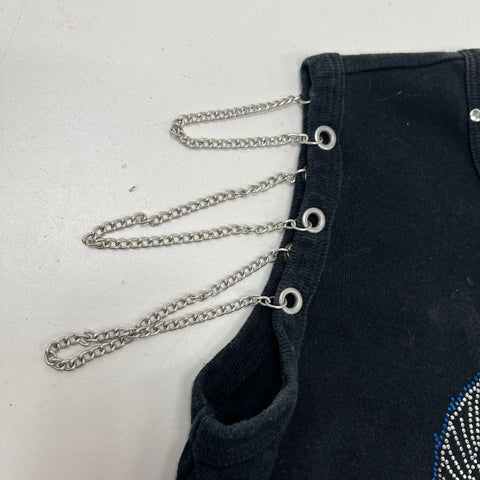 Vintage 2004 Sturgis Black Hills Rally Rhinestone Chain Biker Tank Top Sz L