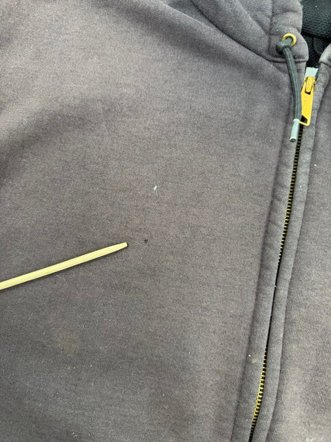 Carhartt J149 Thermal Lined Duck Active Jac Faded Black Hooded Jacket Mens L