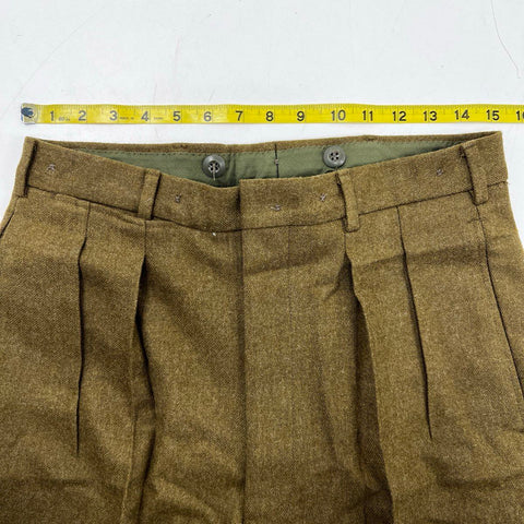 Vintage 1990 Australian Army Wool Dress Pants Pleated Brown Trousers Sz 79R