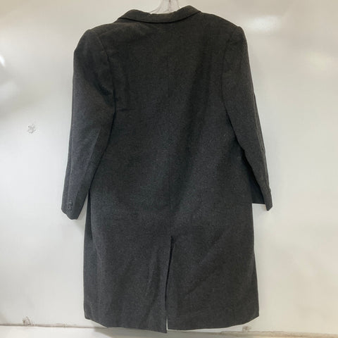 Vintage Handmade Men's Gray Heavy Wool Overcoat Lined Size 48 50s 60s Look