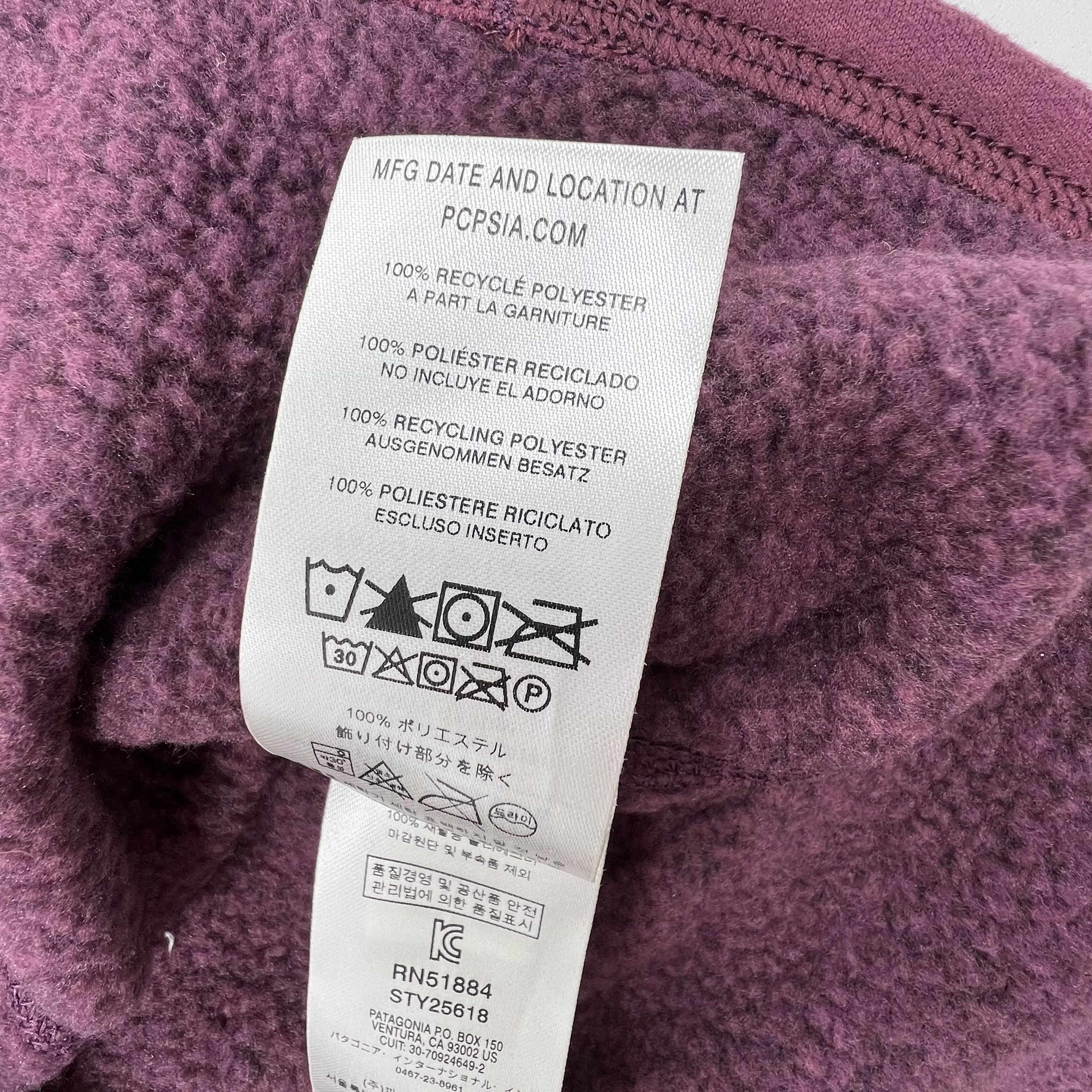 Patagonia Purple Heather Better Sweater 1/4 Zip Fleece Pullover Women's S