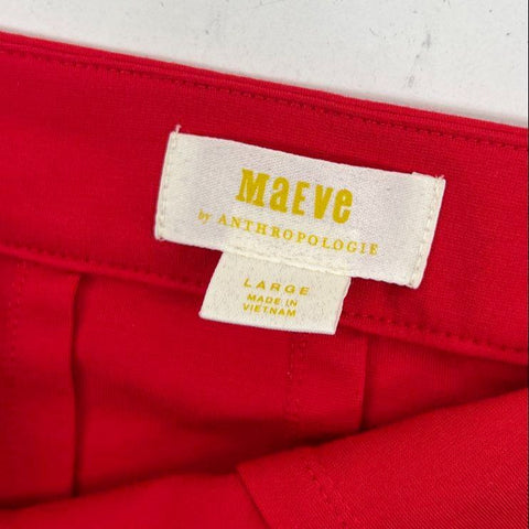 Maeve Anthropologie Red White Pleated Peplum Bustier Tube Top Lot of 2 Women's L