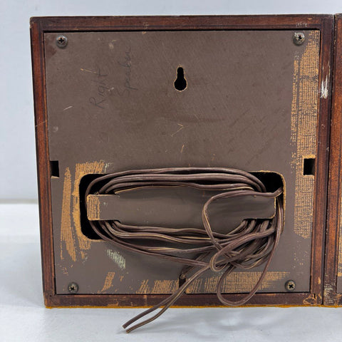 Vintage Wood Case Bookshelf Speakers Pair Not Tested Sold As Is