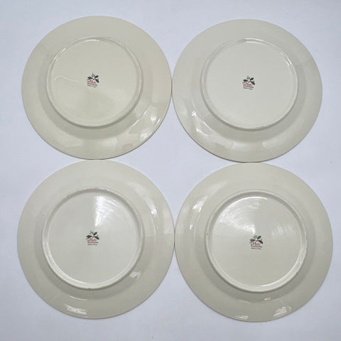 Holly Traditions Holiday Dinner Plate Set 4 Piece Stoneware Made in China 11 in