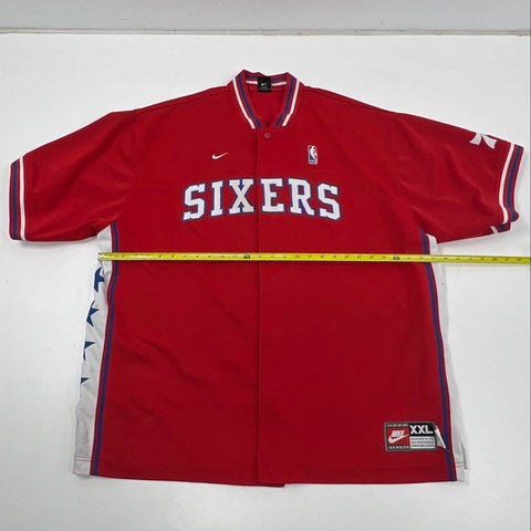 Vintage 90s Philadelphia 76ers Nike Warm Up Shooting Shirt NBA Stars Sz XXL