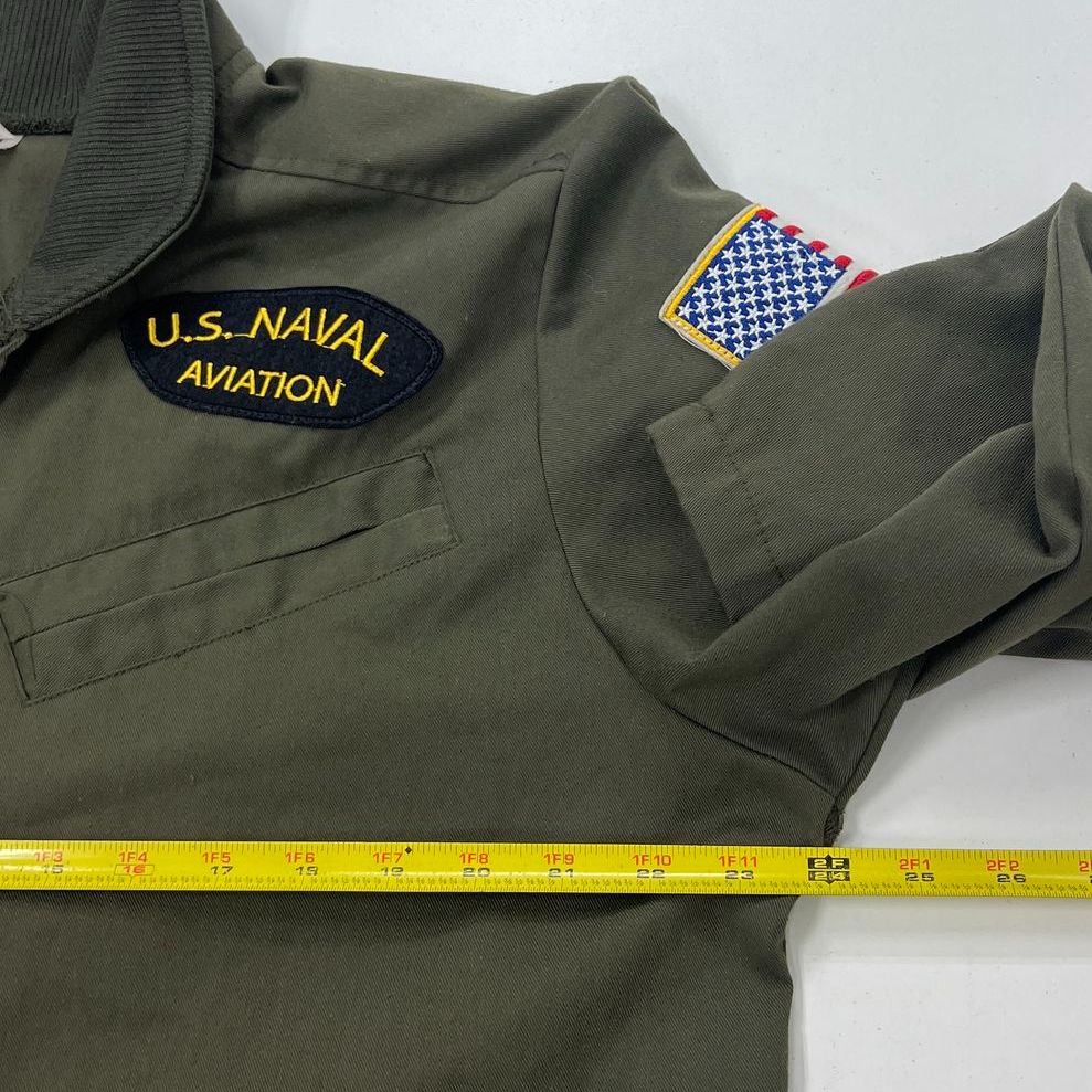 Spirit Green Top Gun Flight Suit Patches Costume Jumpsuit Men's L