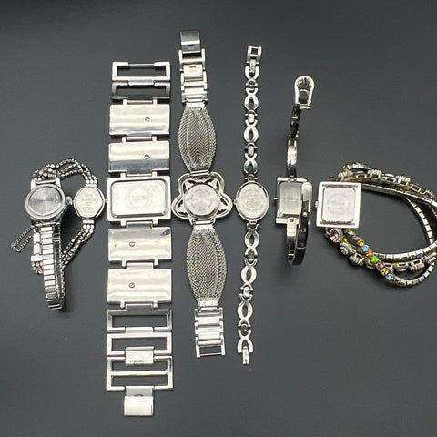 Vivani Narmi Stellaris Vintage Modern Silver Tone Women's Watch Jewelry Lot of 7