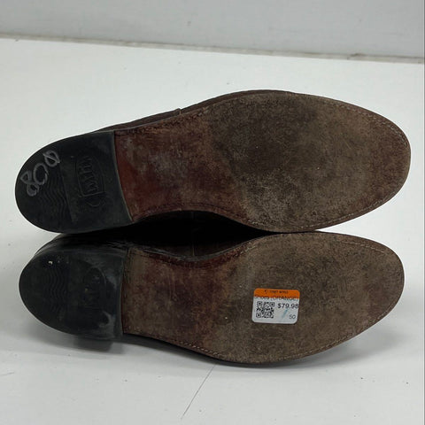 Vintage Justin L353 Two Tone Brown Leather Kiltie Roper Lacer Boots Womens 7.5B