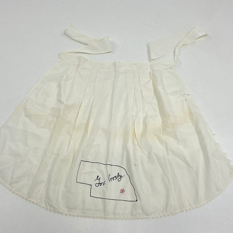 Vintage 50s Lot of 3 Women's Half Aprons Nebraska Gov Crosby Sheer Harlequin