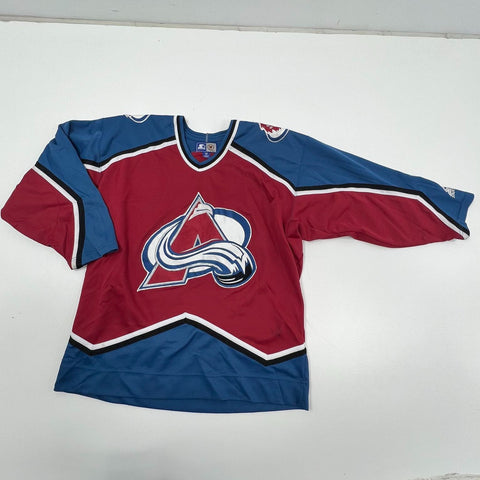 Vintage 90s Starter NHL Colorado Avalanche Burgundy Blue Hockey Jersey Men's M
