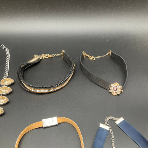 Contemporary Fashion Choker Statement Necklace Jewelry Lot of 7 Mixed Styles