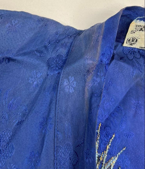 Vintage 60s AIC Japan Embroidered Dragon Kimono Robe Jacket Made in Japan Sz L