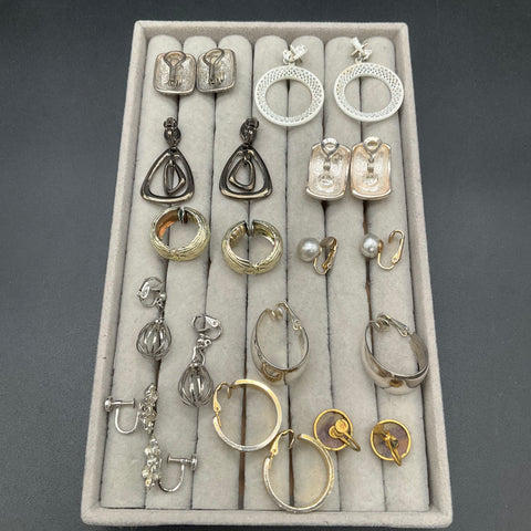 Jeff Lieb Richelieu Vintage Costume Clip On Earrings Jewelry Lot of 24 Pairs