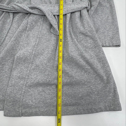Ugg Women's Karoline Fleece Robe Gray Heather Belted Loungewear Pockets Sz L