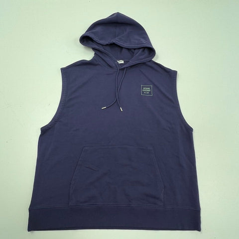 Opening Ceremony Navy NWT Collegiate Cut Off Sleeveless Hoodie Unisex Size L
