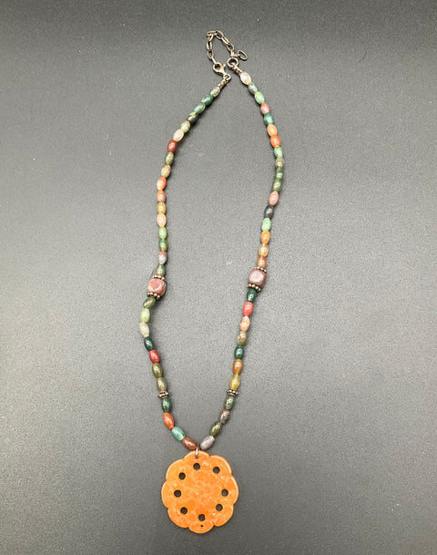 Vintage Sterling Silver 925 Natural Stone Geode Dendritic Jewelry Lot 6pc