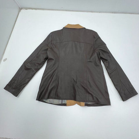 Livar Vintage Men's Brown Leather Chore Barn Coat Jacket Made in Italy Size 54