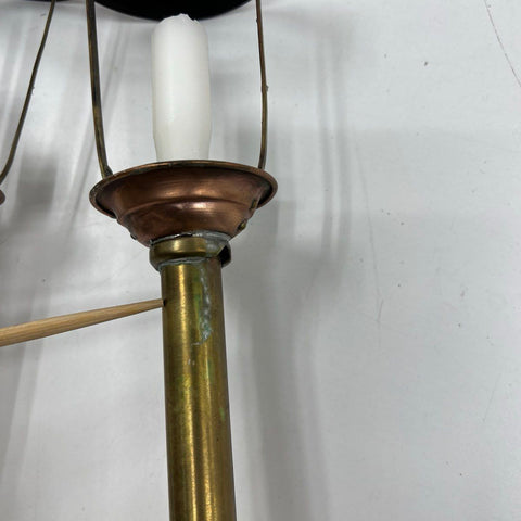 Vintage Brass and Copper Candlesticks Pair Mixed Metal Nautical Style 13"