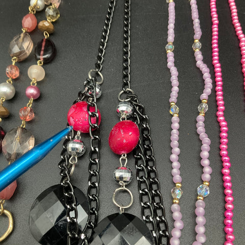 Vintage to Modern Costume Jewelry Necklace Lot of 10 Beaded Faux Pearl Statement