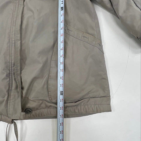 Vintage 80s Mod Maid Blanket Lined Hooded Parka Jacket Taupe Sz 16.5