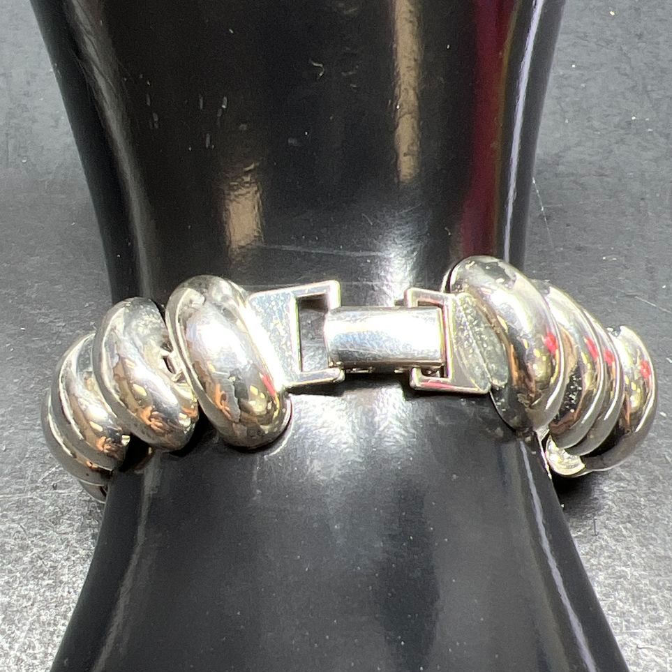 Vintage Napier Macaroni Link Silver tone Bracelet 28.19g