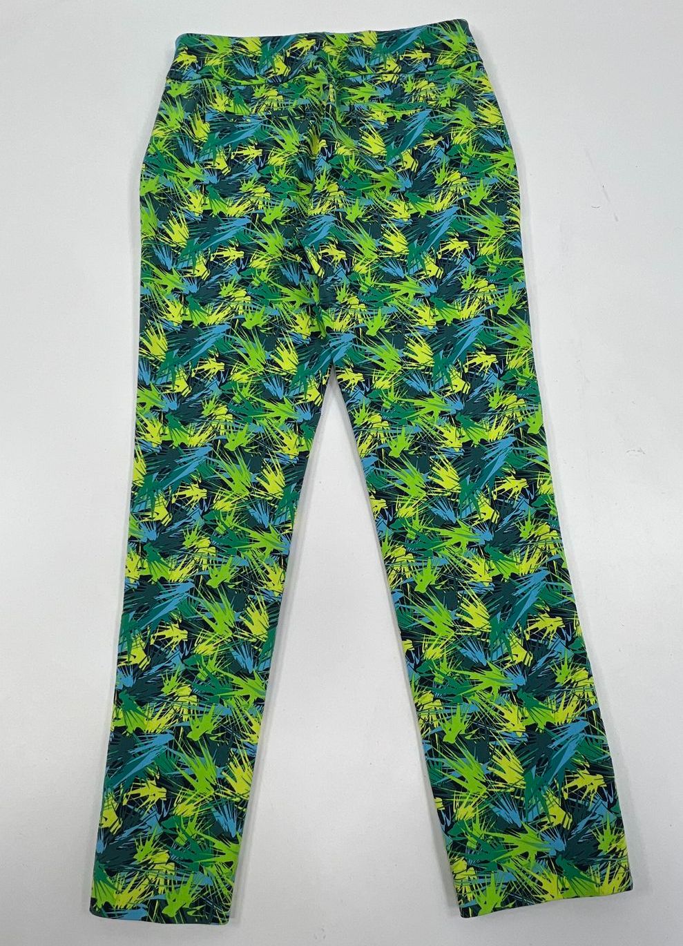 NWOT Women's Soft Surroundings Tropical Green Leaf Print Pants - Size Small