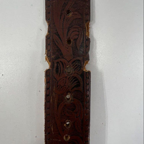 Lot of 5 Men's Leather Belt Straps No Buckles Tooled Western Studded Crafts