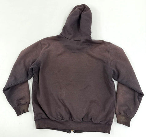 Carhartt J149 Thermal Lined Duck Active Jac Faded Black Hooded Jacket Mens L