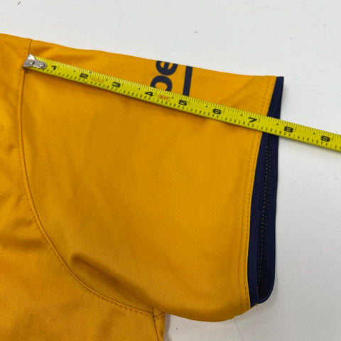 FC Barcelona Men's Yellow Qatar Airways Beko V-Neck Soccer Jersey Shirt Size L