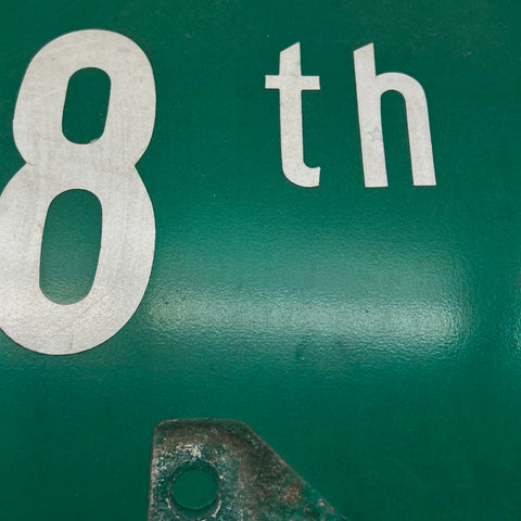 Vintage 38th St Metal Street Sign Green White Reflective City Road Sign 24x9