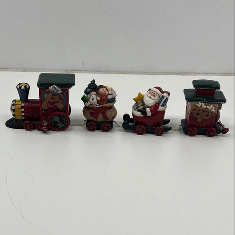 Vintage Eddie Walker North Pole Express Train Set 4pc Christmas Decor Folk Art