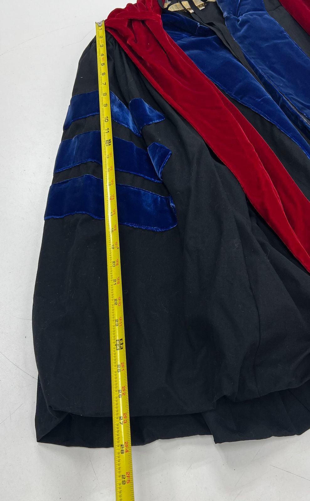 Vintage Black Red Blue Velvet Doctoral Academic Gown Professor Robe Regalia