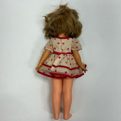 Vintage Shirley Temple Ideal Doll 1972 16 Inch Vinyl With Polka Dot Dr