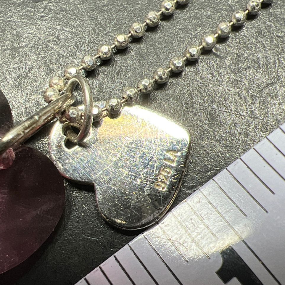 925 Sterling Silver Chosen Cherished Loved Pink Heart Necklace