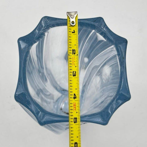 Oleg Cassini Swirl Vase Light Blue Crystal 12 Inch Heavy Czech Art Glass