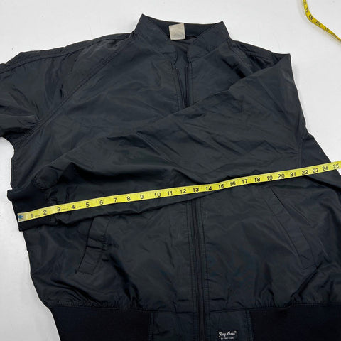 Vintage Tony Lama Men's Black Nylon Windbreaker Bomber Jacket Logo Sz XXL